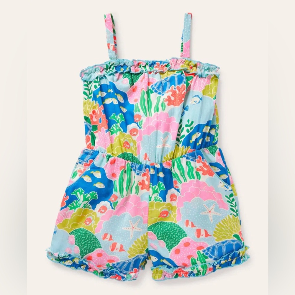 EUC Mini Boden Fun Printed Romper size 11-12Y